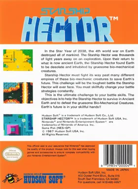 Starship Hector (USA) box cover back